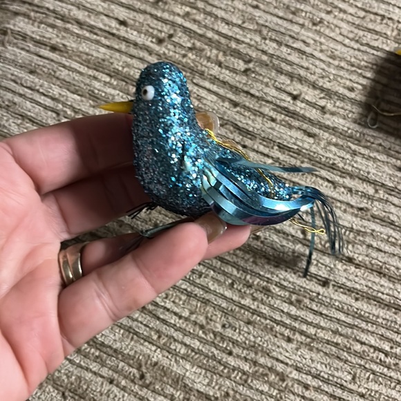 Vintage set of 4 blue bird ornaments - Picture 3 of 3